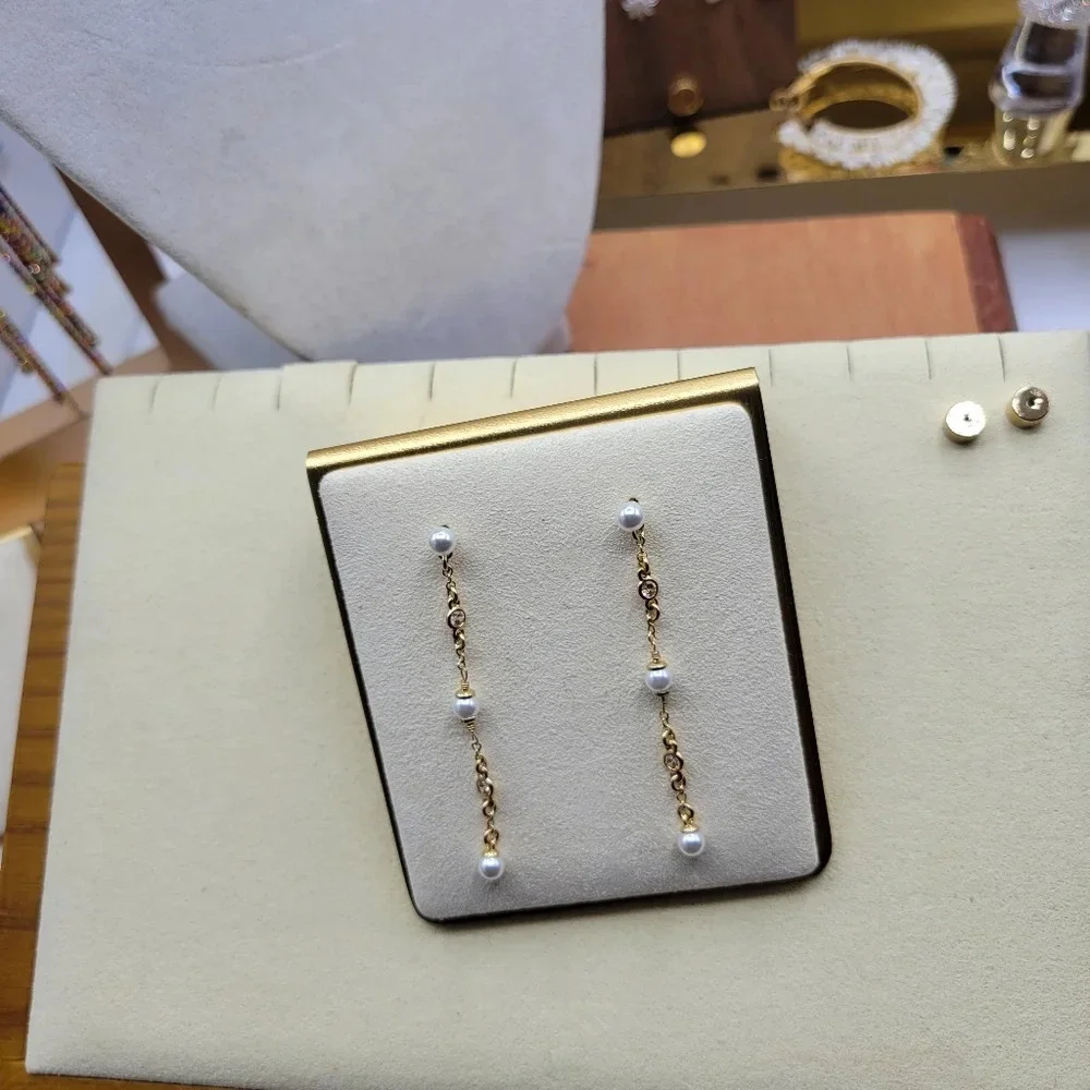 NEW! Coach • Dangle & Drop Earrings • Faux Pearl • Goldtone • Dainty - Picture 5 of 8